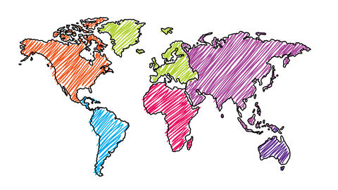 Colorful map of the world.