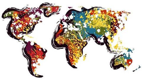 Colorful map of the world.