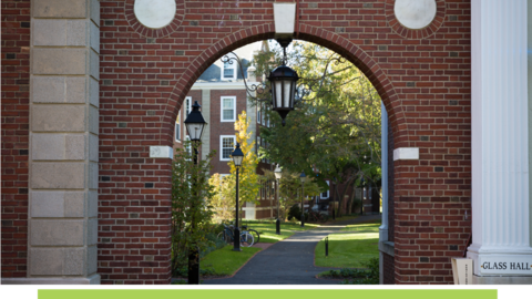 Brick archway on Harvard University campus.