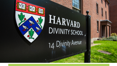 Harvard Divinity School sign.