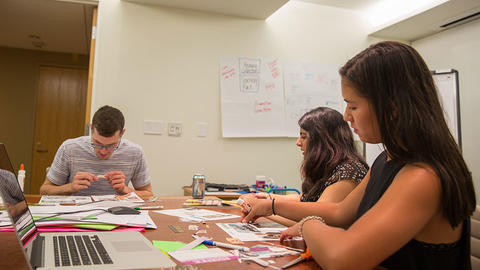 Tyler Fox, Smita Bhattacharya, and Kayla Ballas.