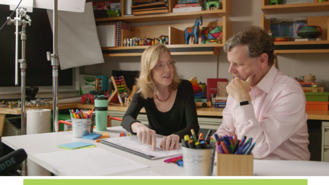 Sue J Goldie and David Cutler in GHELI studio.