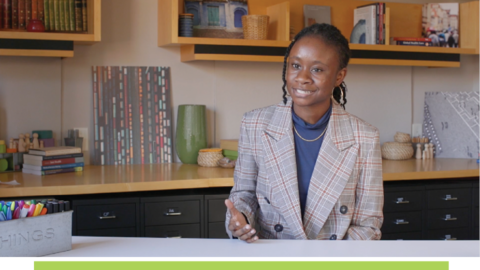 Imani Fonfield filming in GHELI's studio.