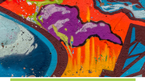 Colorful street art graffiti.