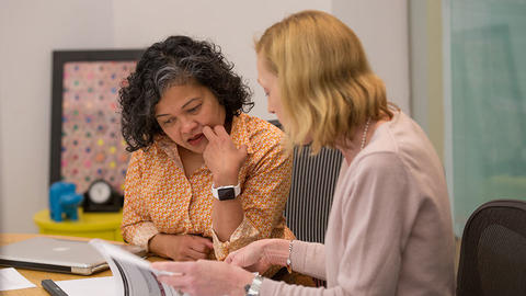 Sue J. Goldie meeting with Agnes Voligny.