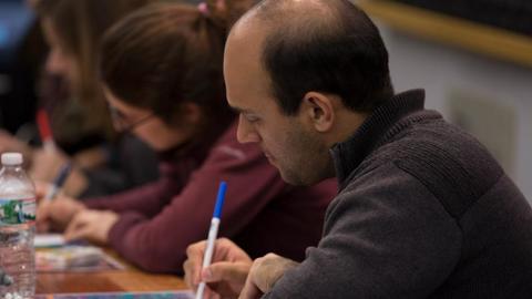 CHDS Doctoral students in a meeting.