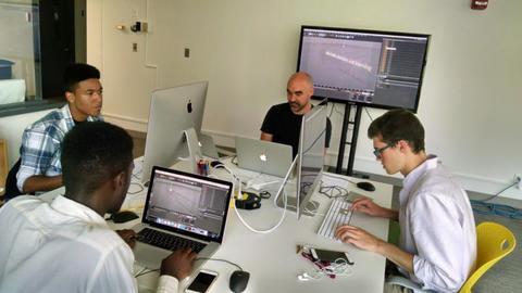 Summer interns working with Marlin Kuzmick.