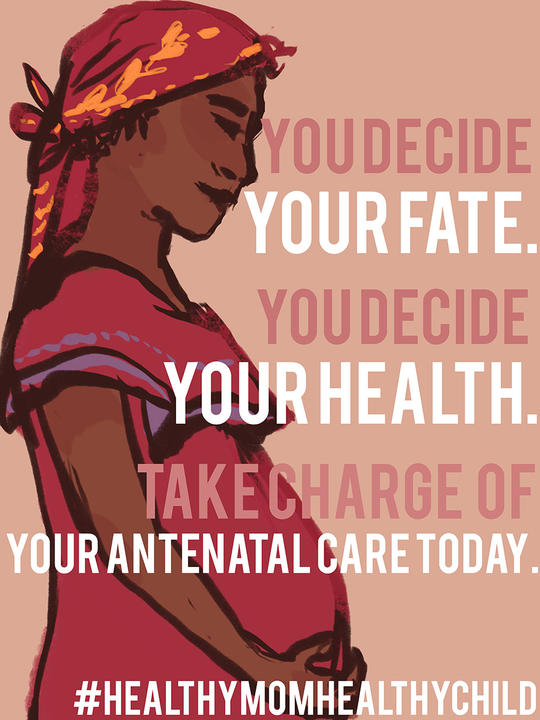 Pregnant woman holding her stomach. Take charge of your antenatal care today.