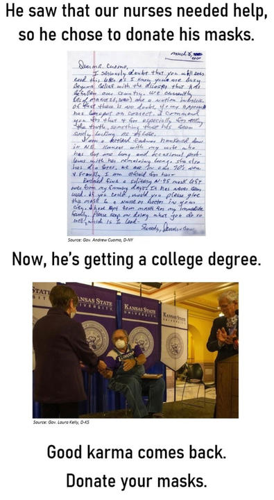 Handwritten letter and someone receiving their degree.