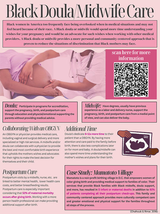 Infographic - Black doula/midwife care.