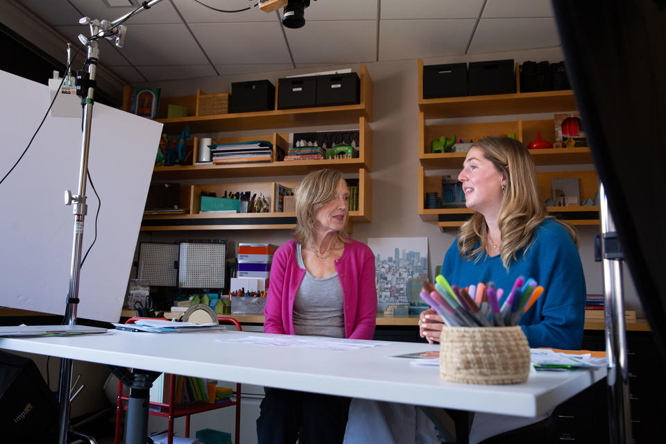 Sue J. Goldie and Ashton Body filming in Studio B.